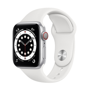 翻新apple watch series 6 (gps   蜂窝网络);40 毫米银色铝金属表壳