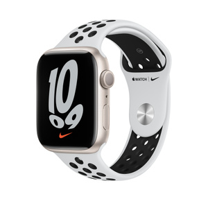 翻新Apple Watch Nike Series 7 (GPS)；45 毫米星光色铝金属表壳；白金