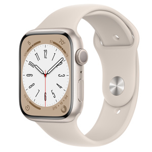 翻新Apple Watch Series 8 (GPS)；45 毫米星光色铝金属表壳；星光色