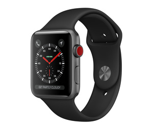 翻新Apple Watch Series 3 (GPS + 蜂窝网络)，42 毫米深空灰色铝金属表