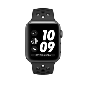 翻新applewatchseries3gps38毫米深空灰色铝金属表壳搭配煤黑配黑色