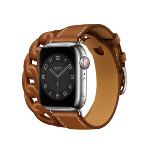 Apple Watch Hermès — 41-mm Fauve Barénia Gourmette Double Tour - Apple (AU)