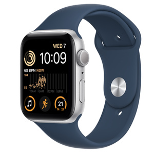 Apple Watch SE GPS, 44-mm Silver Aluminium Case with Abyss Blue Sport Band  — Regular - Apple (AU)