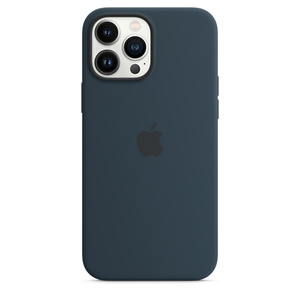 Iphone 13 Pro Max Silicone Case With Magsafe Abyss Blue Apple Au