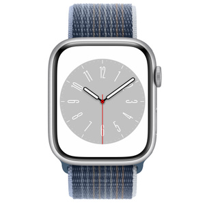 Apple Watch Series 8 GPS, 45mm Silver Aluminium Case with Storm Blue