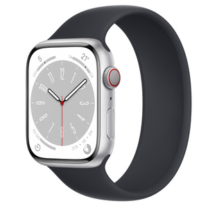 Apple Watch Series 8 GPS + Cellular, 45-mm Silver Aluminium Case with  Midnight Solo Loop — Size 4 - Apple (AU)