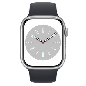 Apple Watch Series 8 GPS + Cellular, 45-mm Silver Aluminium Case with  Midnight Solo Loop — Size 4 - Apple (AU)