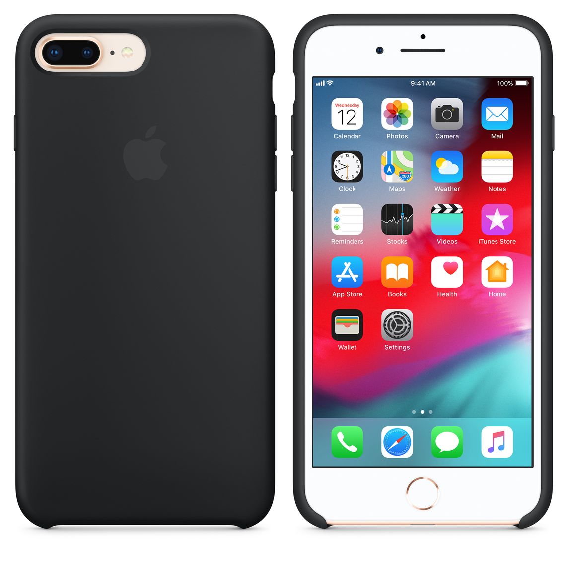 Iphone 8 Plus 7 Plus Silicone Case Black Apple Ph