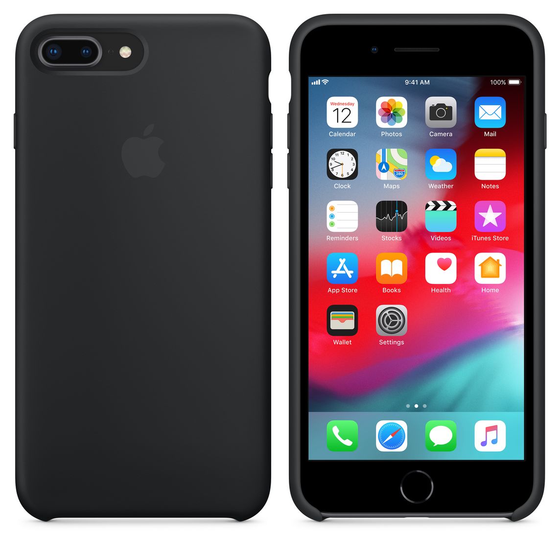 Iphone 8 Plus 7 Plus Silicone Case Black Apple Ph
