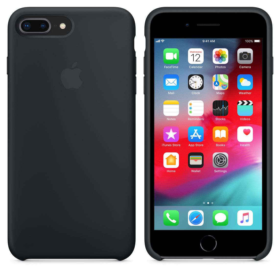 iphone 8 plus 7 plus silicone case black