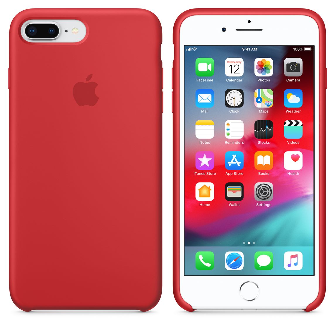 iphone 8 plus 7 plus silicone case product red