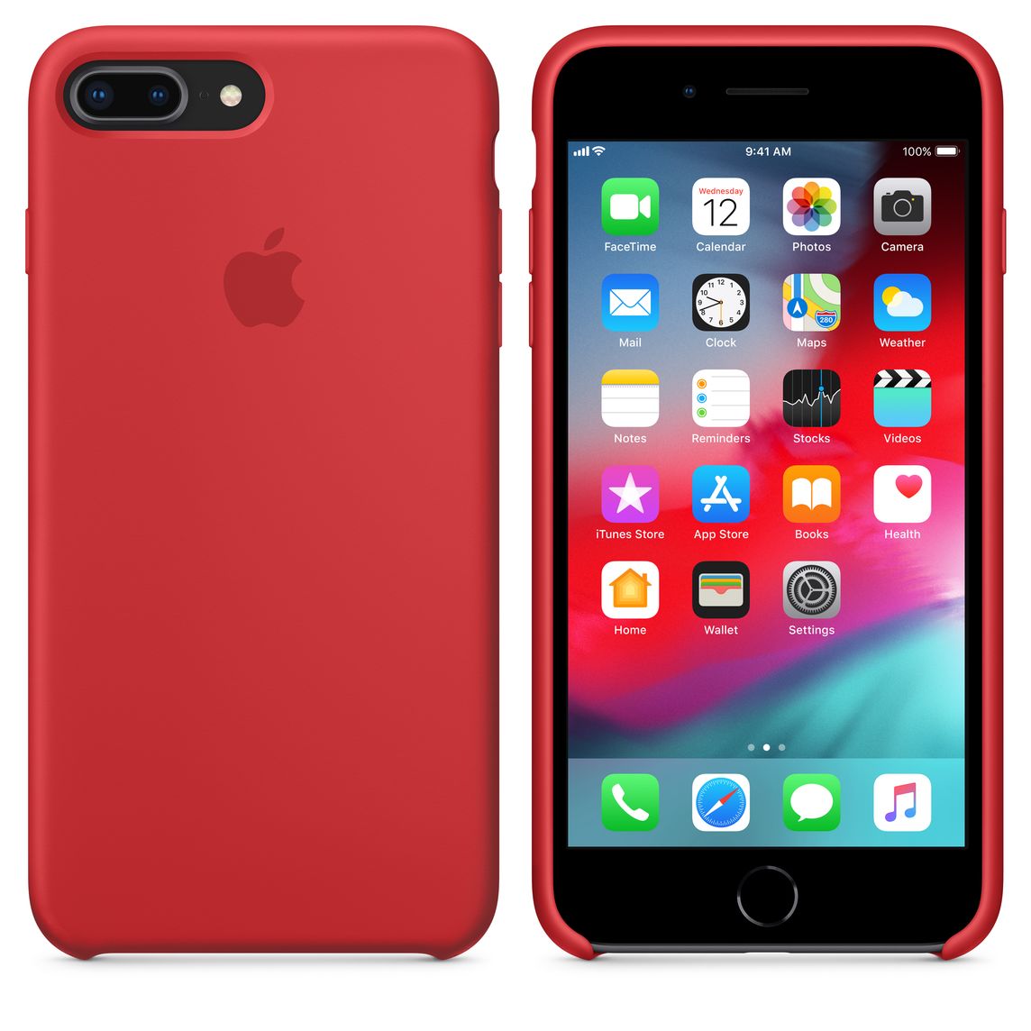 iphone 8 plus 7 plus silicone case product red