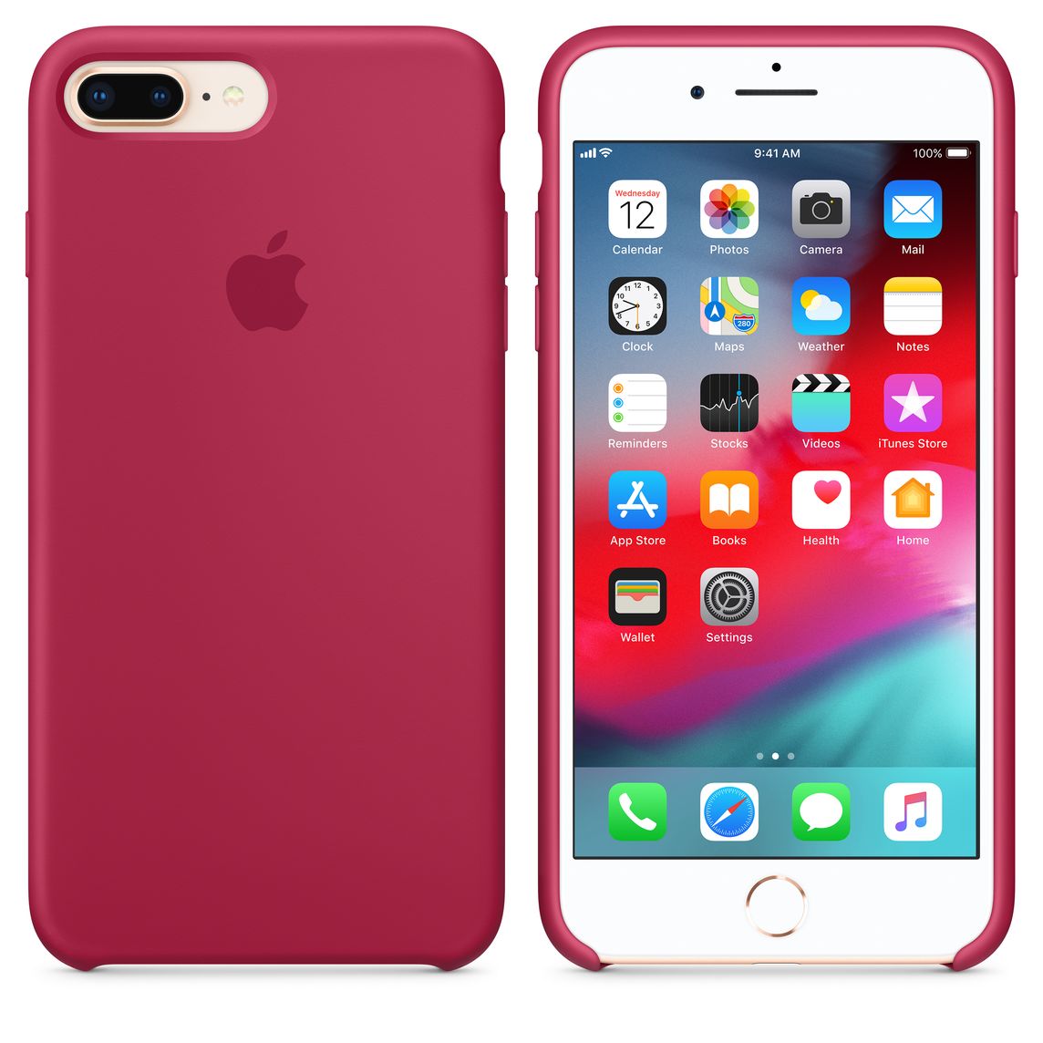 iphone 8 plus 7 plus silicone case rose red