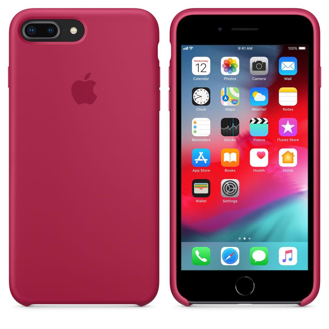 Iphone 8 Plus 7 Plus Silicone Case Rose Red Apple Ph