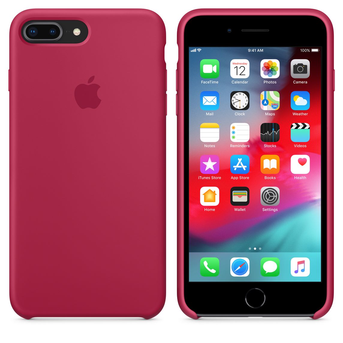 iphone 8 plus 7 plus silicone case rose red