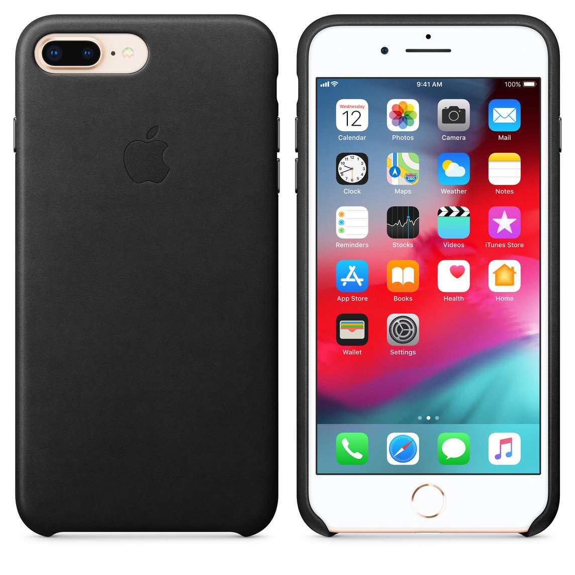 Iphone 8 Plus 7 Plus Leather Case Black Apple Ph