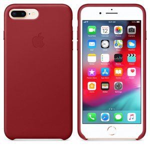 Iphone 8 Plus 7 Plus Leather Case Product Red Apple Sg