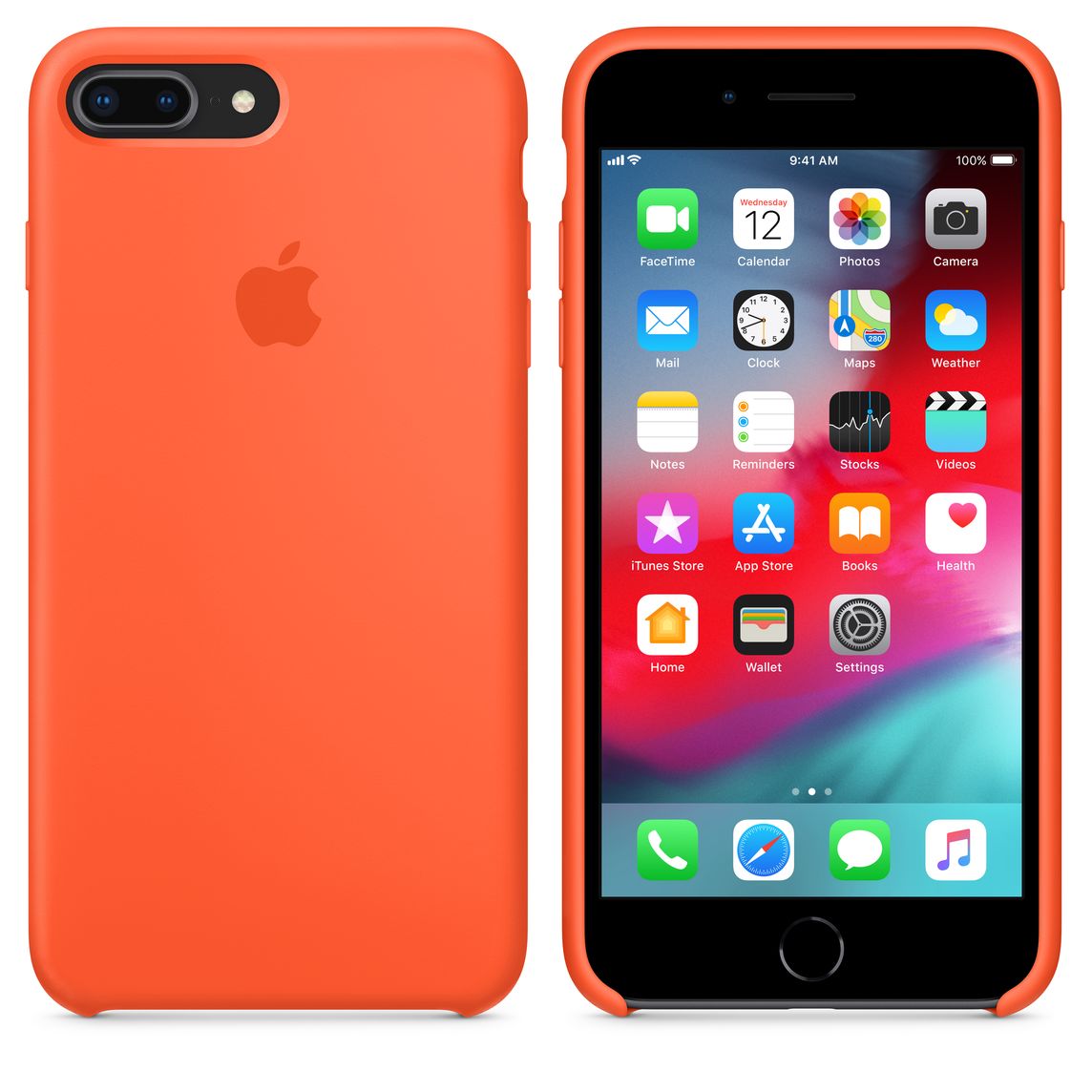 iphone 8 plus 7 plus silicone case spicy orange