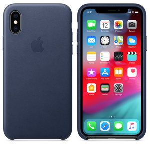 Iphone Xs Leather Case Midnight Blue Apple Sg