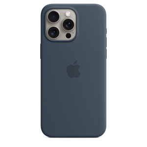 iPhone 15 Pro Max Silicone Case with MagSafe — Storm Blue Apple (AU)