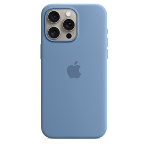 iPhone 15 Pro Max Silicone Case with MagSafe — Winter Blue - Apple (AU)