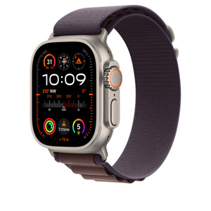 49mm Indigo Alpine Loop - Medium - Natural Titanium Finish - Apple 