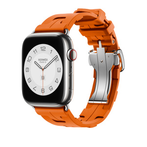 apple watch hermès - 45 毫米 orange 橙色 kilim single tour 表带
