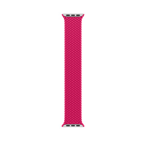 Raspberry Braided Solo Loop band, woven polyester and silicone threads with no clasps or buckles