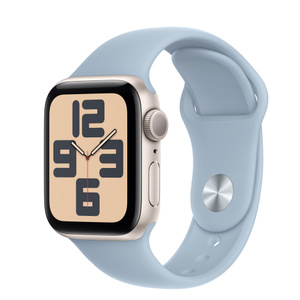 Apple Watch SE GPS, 40mm 스타라이트 알루미늄 케이스, 그리고 라이트 블루 스포츠 밴드 M/L 구입하기