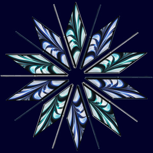 MacBook Air devices arranged in a beautiful snowflake pattern.