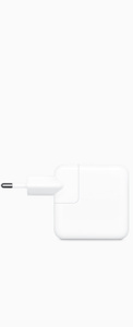 Bộ Tiếp Hợp Nguồn Cổng USB-C Kép 35W, các chân cắm ở một bên, hai cổng USB-C, màu trắng