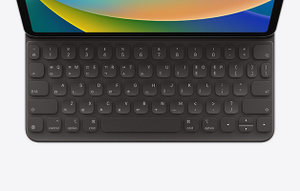 키가 보이도록 Smart Keyboard Folio를 위에서 내려다본 모습.&nbsp;